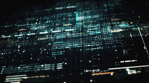 Futuristic Matrix Data Simulation HUD Background Stock-Footage 241159302