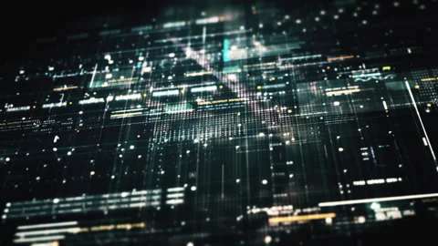 Futuristic Matrix Data Simulation HUD Background Видео 241160505