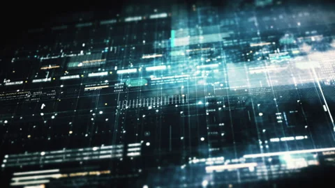 Futuristic Matrix Data Simulation HUD Background 库存影片 241160569