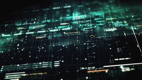 Futuristic Matrix Data Simulation HUD Background 스톡 동영상 241161283