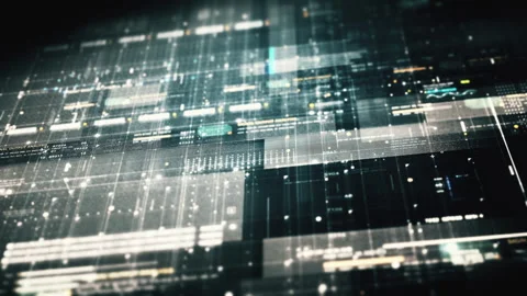 Futuristic Matrix Data Simulation HUD Background Stockbeeldmateriaal 241162770