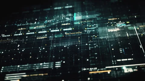 Futuristic Matrix Data Simulation HUD Background 库存影片 241162802