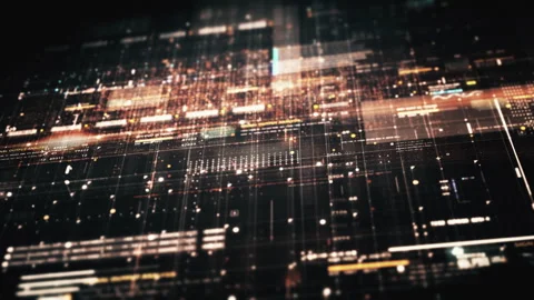 Futuristic Matrix Data Simulation HUD Background Vídeo Stock 241162803