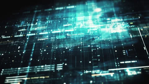 Futuristic Matrix Data Simulation HUD Background 库存影片 241164337