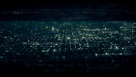 Futuristic Matrix Data Simulation HUD Background Vídeos de archivo 244568406