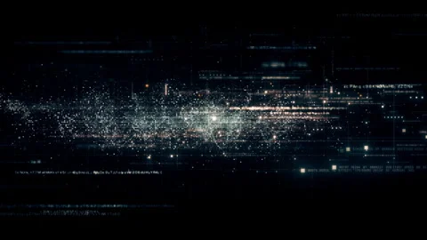 Futuristic Matrix Data Simulation HUD Background Vídeo Stock 244568419