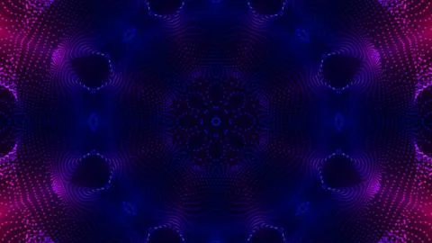 Futuristic Matrix Dots Vortex Mandala Abstract Background Neon Purple Blue 库存插图