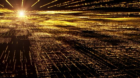 Futuristic Matrix Nexus Particles Grid Background Vidéo 266883185