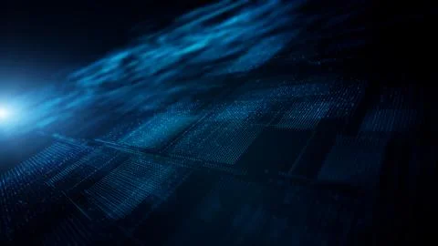 Futuristic Matrix Nexus Particles Grid Background Stock Illustration
