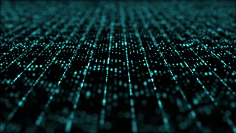 Futuristic Matrix Particles Grid Background Video stock 166340745