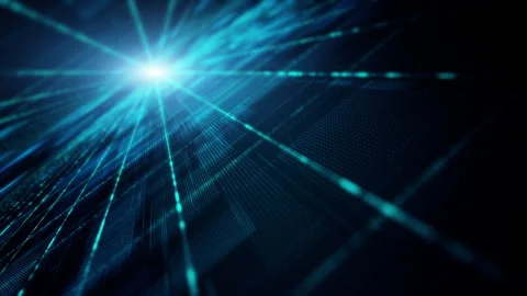 Futuristic Matrix Particles Grid Background Video stock 246616518