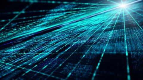 Futuristic Matrix Particles Grid Background Vidéo 246919634