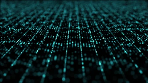 Futuristic Matrix Particles Grid Background Stock Footage 247500756