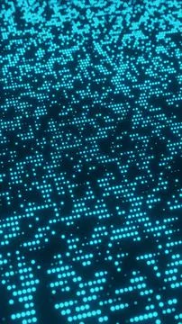 Futuristic matrix particles HUD Digital data network connection vertical back Stock Illustration