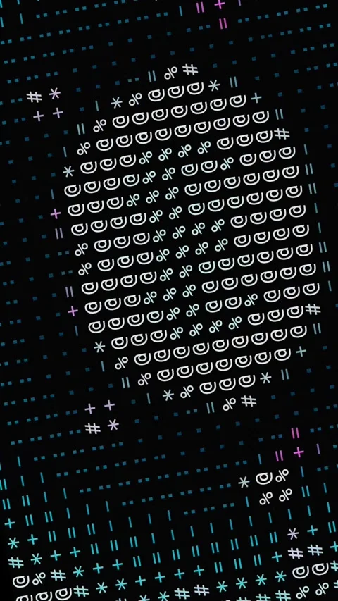 Futuristic Matrix Style Abstract Digital Symbol Animation Stock Footage 340409984