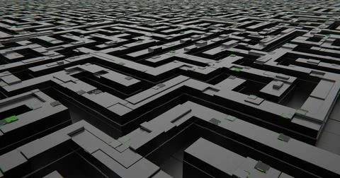 Futuristic maze going to infinity background 3d-rendering Stock Illustration