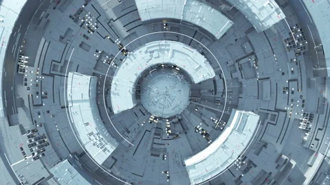 Futuristic mechanic mesh seamless loop 3D render animation Stock Footage 163347228