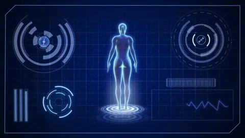 Futuristic Medical HUD Interface Display Stock Footage 289387646