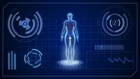 Futuristic Medical HUD Interface Display Ilustración de archivo
