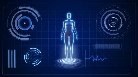 Futuristic Medical HUD Interface Display Illustrazione stock