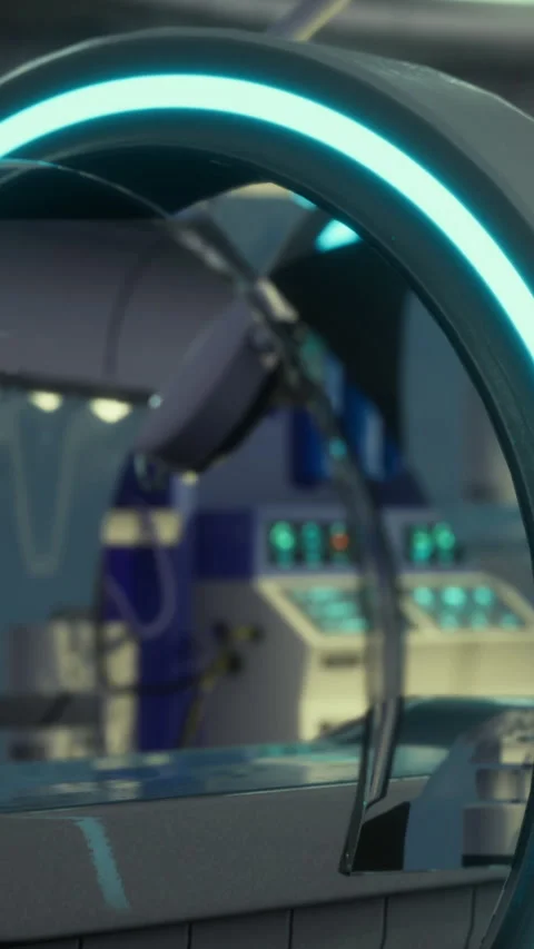Futuristic medical imaging device in a high tech medical center Stock Footage 329172519