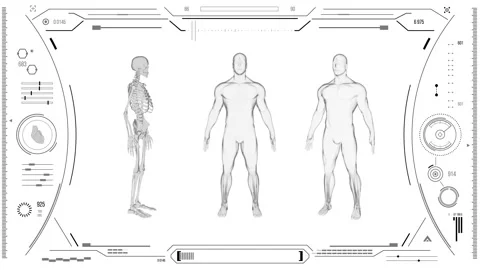 Futuristic medical user interface with HUD and infographic elements. Stock Footage 118878427