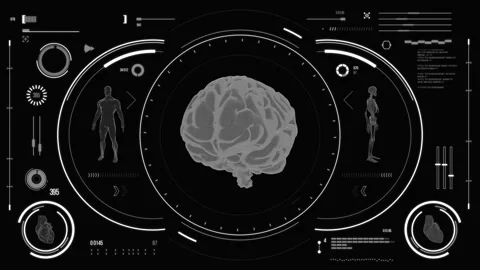 Futuristic medical user interface with HUD and infographic elements. Stock Footage 118880221