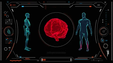 Futuristic medical user interface with HUD and infographic elements. Stock-Footage 118880647