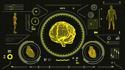 Futuristic medical user interface with HUD and infographic elements. Stock Footage 118881080