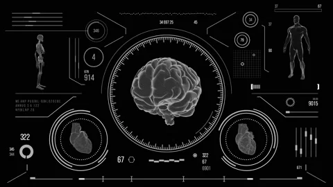 Futuristic medical user interface with HUD and infographic elements. Stock Footage 118881146