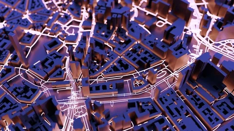 Futuristic mega city Stock Footage 98142810