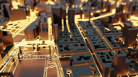 Futuristic mega city, technology concepts Stock Footage 97801569
