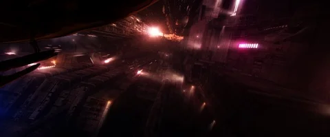 Futuristic Mega Space City Wide Screen Stock Footage 124013678