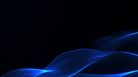 Futuristic mesh glowing blue dots digital luxurious sparkling wave Stock Footage 160841712