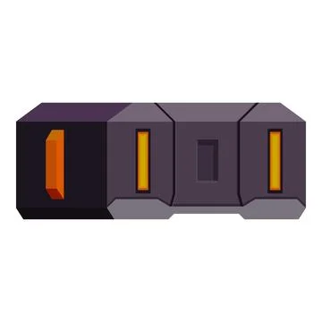 Futuristic metal container emitting orange light signals Stock Illustration