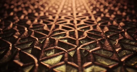 Futuristic metal grid pattern structure Stock Footage 301546393