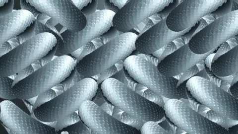Futuristic Metallic 3D Pattern Abstract Silver Geometric Texture Background Stock Footage 331868033