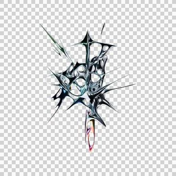 Futuristic metallic iridescent chrome type in 3D render Stock Illustration