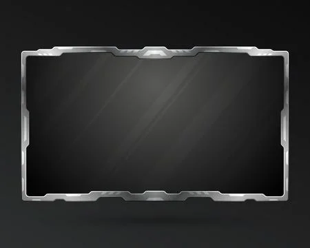 Futuristic metallic silver game overlay webcam gui screen panel Stock Illustration