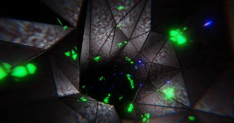 Futuristic Metallic Tunnel Flythrough - Sci-Fi 3D Animation.  Stock Footage 282202832