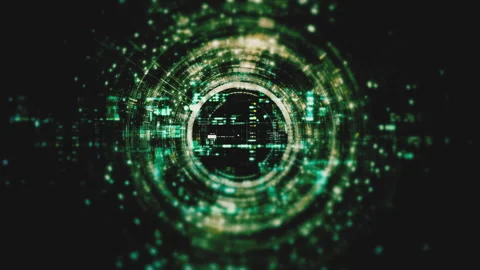 Futuristic metaverse, hi-tech digital data telemetry with encrypted Stock Footage 287227094