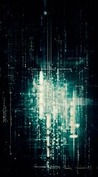 Futuristic Metaverse Matrix Simulation Background Stock Illustration