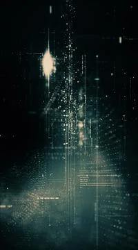 Futuristic Metaverse Matrix Simulation Background Stock Illustration