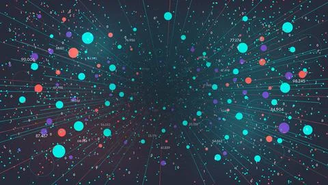Futuristic method of analyzing and sorting large databases, visualization of  Stock Illustration