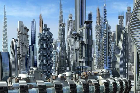 Futuristic metropolis architecture Stock Illustration