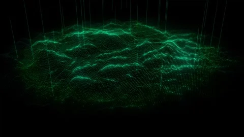 Futuristic Microprocessor in Dark Tech Background - 3D Animation Stock Footage 335533861