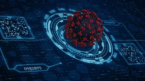 Futuristic microscope interface Vidéo 129701023