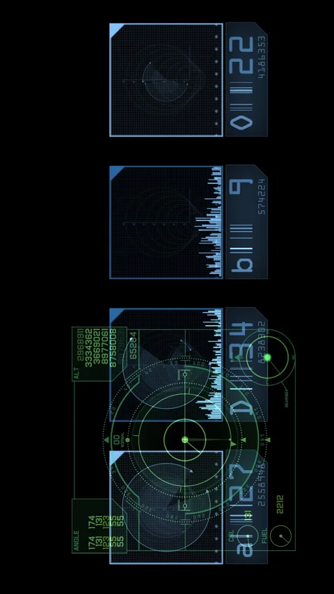 Futuristic military hud targeting system animation Stock Footage 342279763