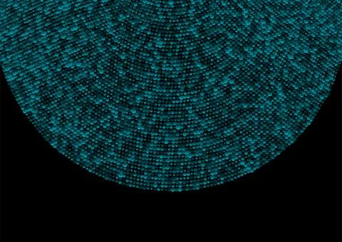 Futuristic minimal tech blue halftones dotted circles abstract background Stock Illustration