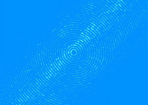 Futuristic minimal tech blue halftones dotted circles abstract background Stock Illustration